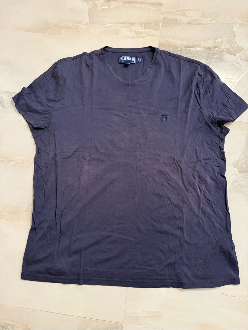 Vilebrequin Men's Short Sleeve Crew Tee in Dark Navy XXXL